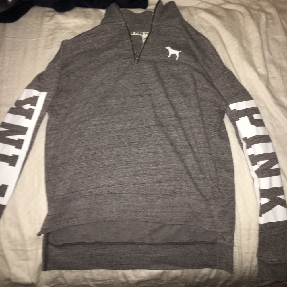 PINK grey crew neck